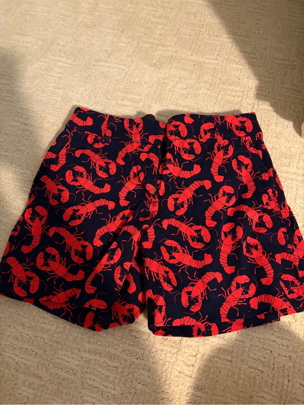Women’s Navy Blue Shorts with Red Lobster Print